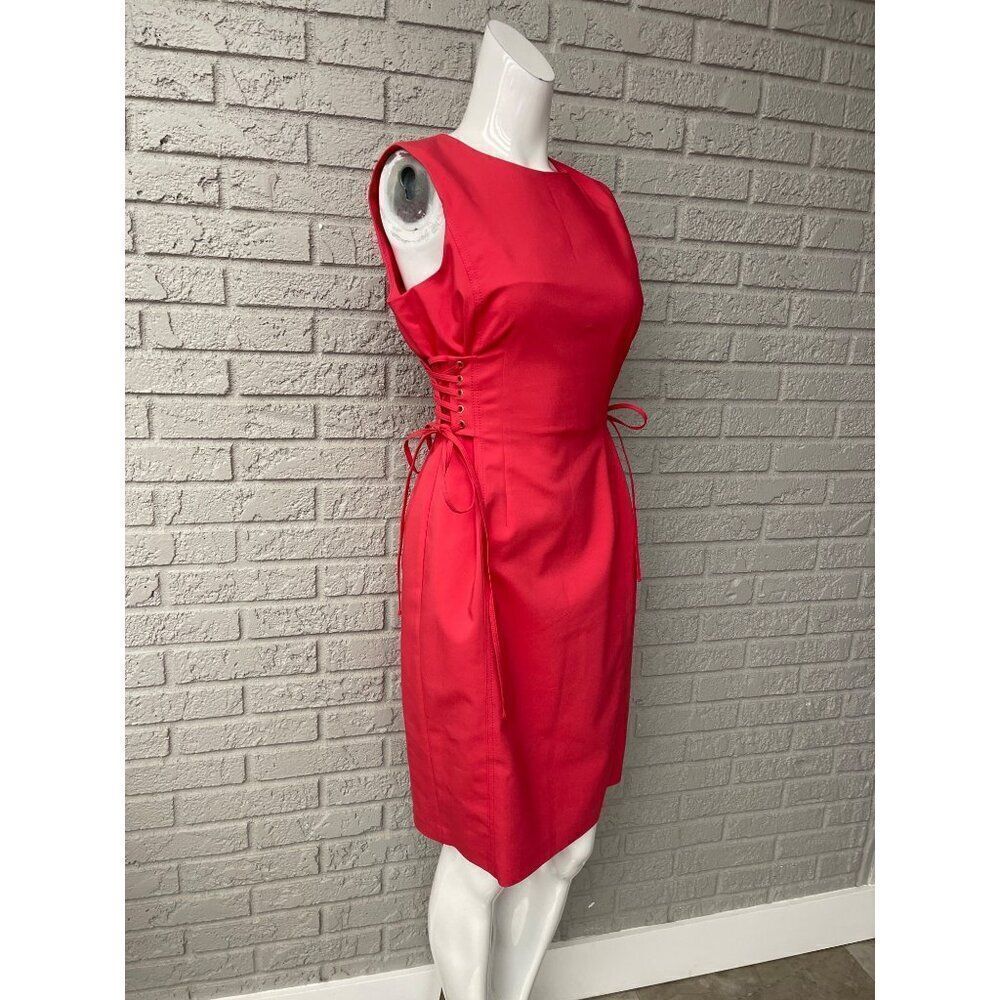 Calvin Klein Women Pink Side Lace-Up Sheath Cocktail Dress Size 6